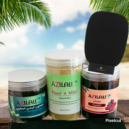 بوكس الحمام المغربي الأصلي – الحل المثالي لتوحيد لون الجسم وإزالة الجلد الميت